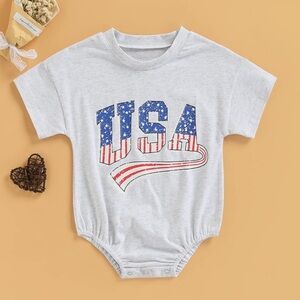 USA Graphic Gray Kids One Piece